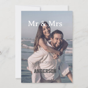 Convite Sr & Sra adicionar nome da família foto data casam