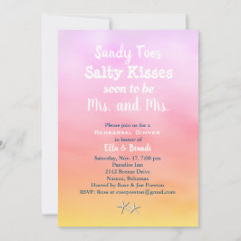 Convite Sra. & Sra. Sandy Toes ensaiar Janto pôr do sol