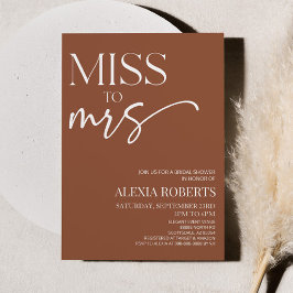 Convite Srta. Brown Boho Chá de panela Bohemian