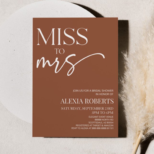 Convite Srta. Brown Boho Chá de panela Bohemian (Criador carregado)