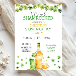 Convite St Patrick Day Let's Get Shamrocked Party