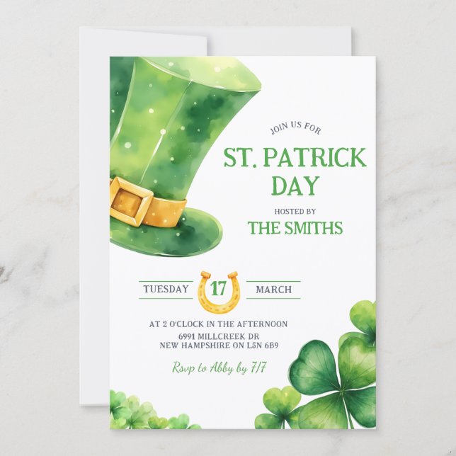 Convite St. Patrick Day Party Invitation (Frente)