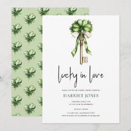 Convite St Patrick’s Bridal Shower Gold Key & Clover