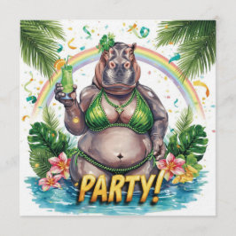 Convite St. Patrick’s Tropical Pool Party Invitation 