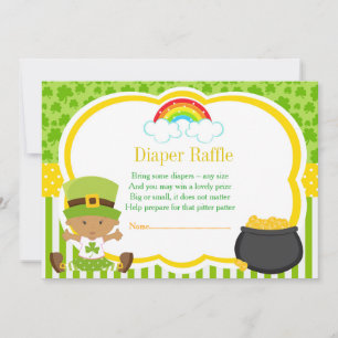 Convite St Patricks African American Girl Fralda Raffle