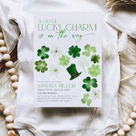 Convite St. Patricks Day Green Shamrock Baby Shower