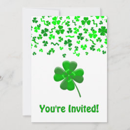Convite St Patrick's Day Shamrocks Personalized Flat