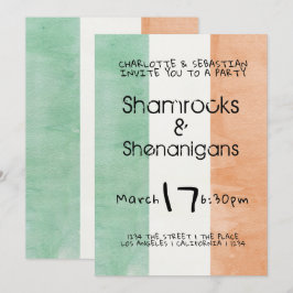 Convite St. Patricks Irish Shenanigans Watercolor