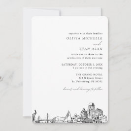 Convite St. Petersburg Wedding Elegant Skyline Invitation