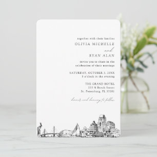 Convite St. Petersburg Wedding Elegant Skyline Invitation
