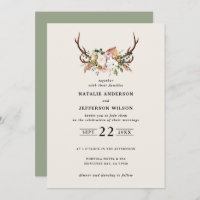 Stag Sage verde floral rústico elegante moderno