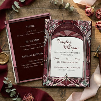 Convite Stained-glass style Wedding Invitation