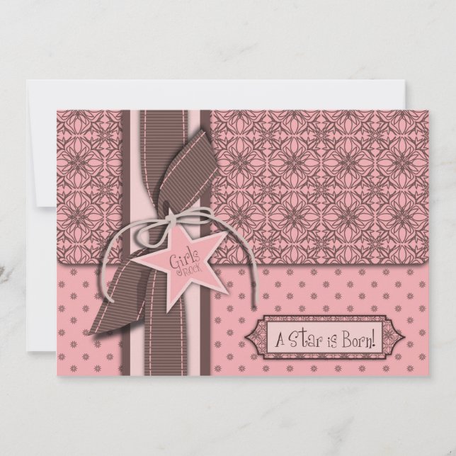 Convite Star é Nascer de Chá de fraldas (Frente)