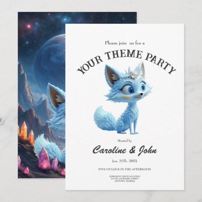 Convite Star Whisper Fox – Keeper of Crystal Light.  (Frente/Verso)