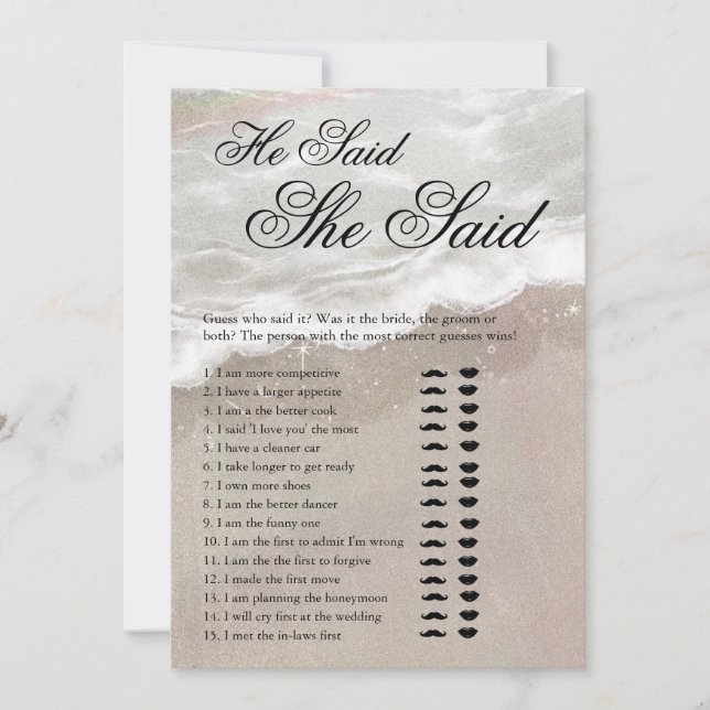 Convite Starfish and Shells Tropical Beach Bridal Shower (Frente)