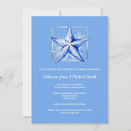 Convite Starfish Beach casamento janto branco-branco