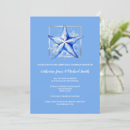 Convite Starfish Beach casamento janto branco-branco