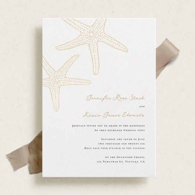 Convite Starfish Beach Wedding (Criador carregado)