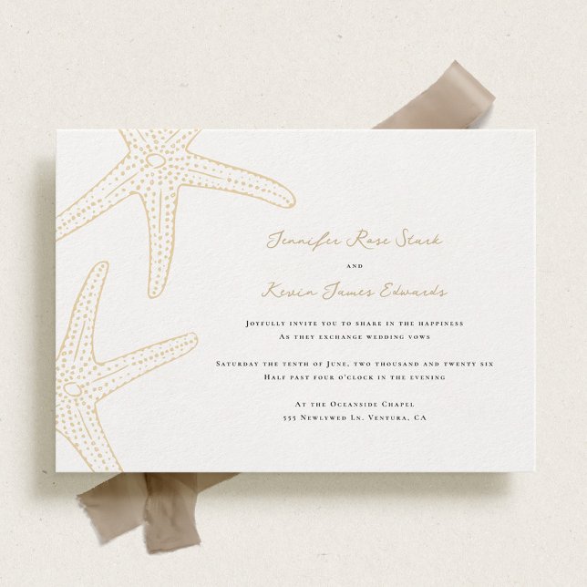 Convite Starfish Beach Wedding (Criador carregado)