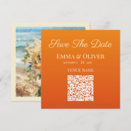 Convite Starfish Buquê Beach Weding The Date Card
