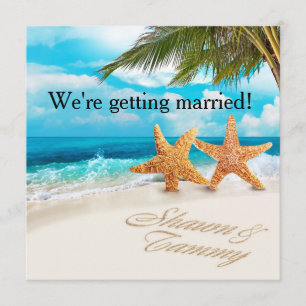 Convite Starfish de areia branca me pergunte seus nomes na