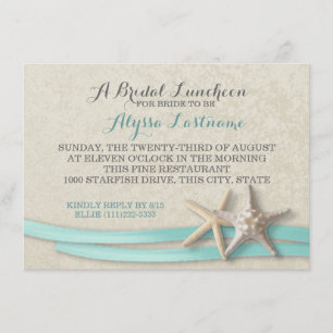 Convite Starfish e Ribbon Bridal Luncheon