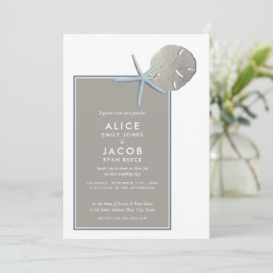 Convite Starfish e Sand Dollar - Casamento de Praia