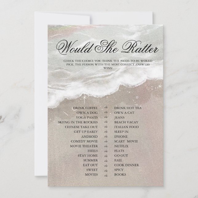 Convite Starfish e Shelly Tropical Beach Chá de panela (Frente)