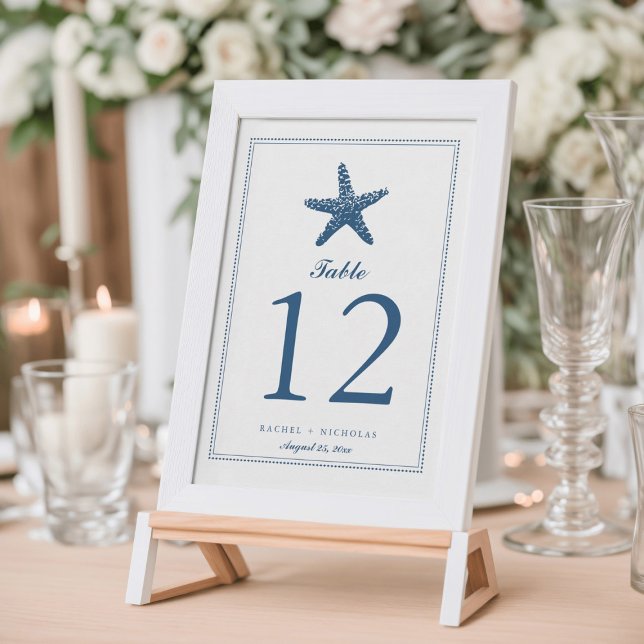 Convite Starfish Graceful | Número do quadro (Criador carregado)