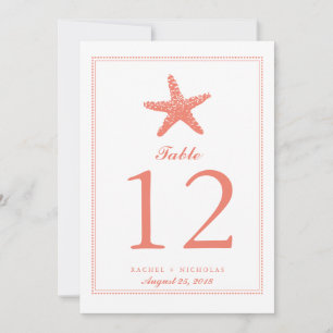 Convite Starfish Graceful   Número do quadro