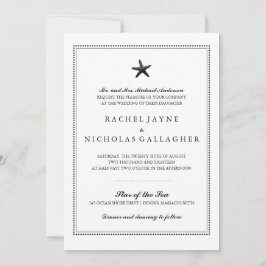 Convite Starfish Graceful Preto | Casamento