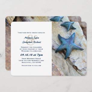 Convite Starfish no casamento da praia de Rocks Seashore
