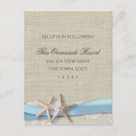 Convite Starfish Ribbon e Lace Blue Beach Response Card