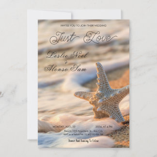 Convite Starfish Serenade: Casamento de Praia