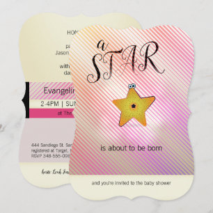 Convite Starfish Star Baby Shower