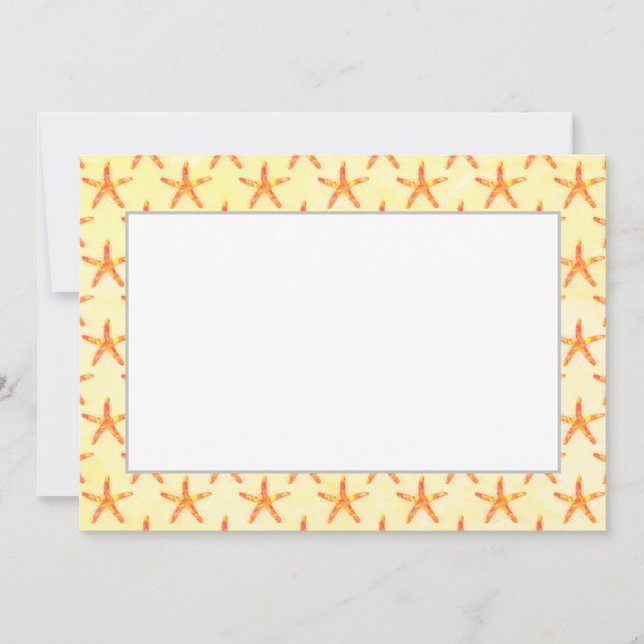 Convite Starfish Watercolor Art Pattern (Frente)