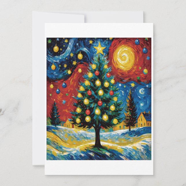 Convite Starry Christmas Night (Frente)