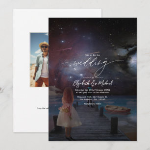 Convite Starry Night Dockside Wedding Código QR Foto