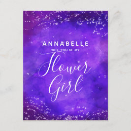 Convite Starry Night Galaxy Você Será Minha Menina Flor