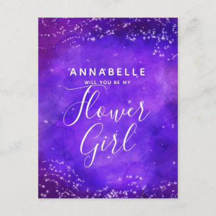 Convite Starry Night Galaxy Você Será Minha Menina Flor