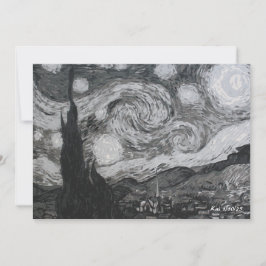 Convite Starry Night I Vincent Van Gogh Flat Card