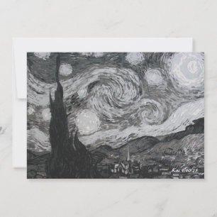 Convite Starry Night I Vincent Van Gogh Flat Card