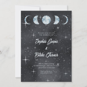 Convite Starry Night Moon Fases Zodiac Celestial Casamento