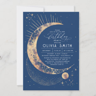 Convite Starry Night Moon Mystical Celestial Birthday