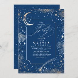 Convite Starry Night Moon Mystical Celestial Chá de fralda