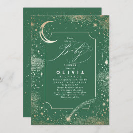 Convite Starry Night Moon Mystical Celestial Chá de fralda