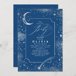 Convite Starry Night Moon Mystical Celestial Chá de fralda