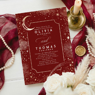 Convite Starry Night Moon Mystical Festa de noivado