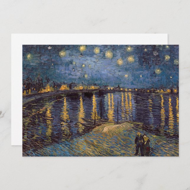 Convite Starry Night Over Rhone River por Vincent Van Gogh (Frente/Verso)