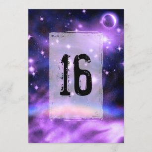 Convite Starry Night Rainbow Fantasy Sweet 16 Birthday